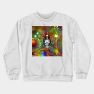 cosmic creature in an extraterrestrial forest Crewneck Sweatshirt